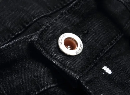 Vista 6 de OIIIO Jeans de ajuste regular y elásticos para hombre