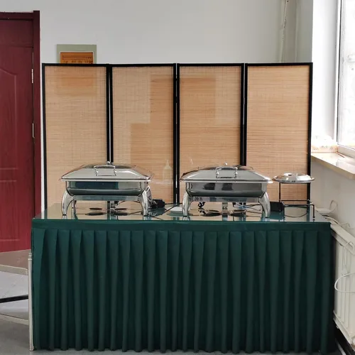 Vista 5 de Divisor de habitación de bambú de 4 paneles, pantalla de privacidad plegable de 6 pies de alto para espacios pequeños - Separador de pared alto