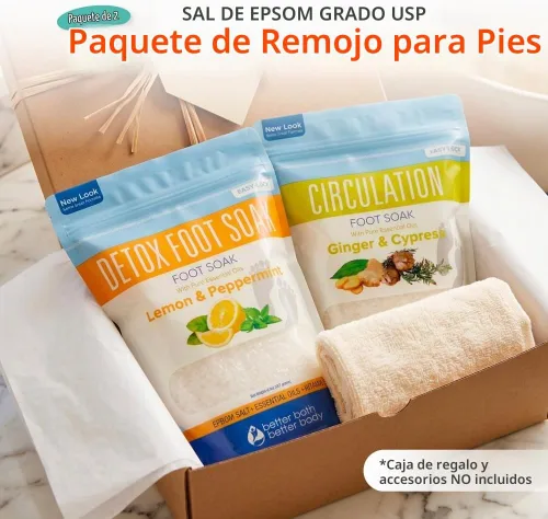 Vista 5 de Paquete de remojo de pies (paquete de 2) Spa para pies para molestias y piel seca