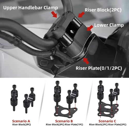 Vista 3 de Elevador de manillar para Can Am Spyder, kit de extensión de barra de mango de aluminio para Can-Am Spyder RT RTs 2020-Newer, compatible con Spyder