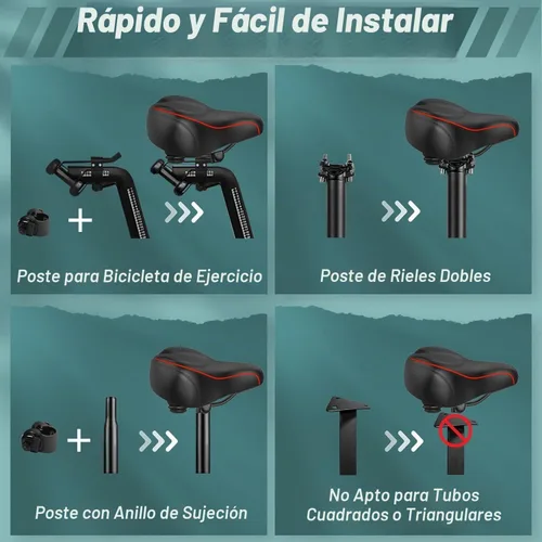 Vista 11 de Asiento de bicicleta de gran tamaño, cómodo sillín de bicicleta, diseño de ranura media, espuma viscoelástica de 2.95 pulgadas de grosor, ajuste Rojo