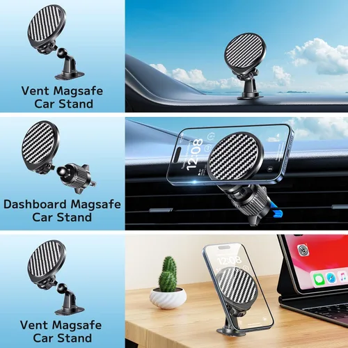 Vista 2 de Magsafe - Soporte de coche [imanes fuertes] Soporte magnético para teléfono para salpicadero de ventilación de automóvil [manos libres] Soporte