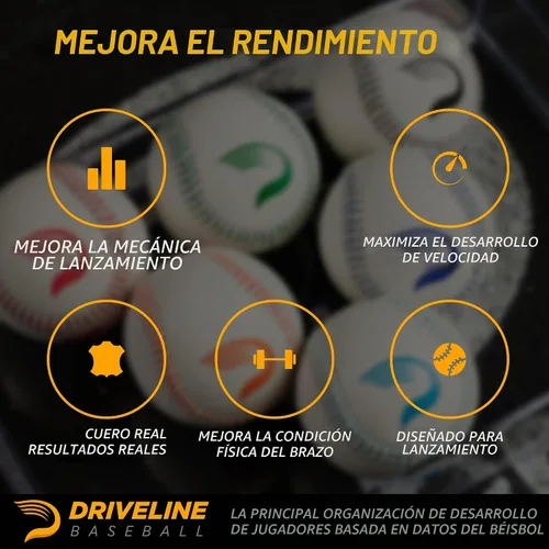 Vista 3 de Pelotas de béisbol con peso de cuero Driveline