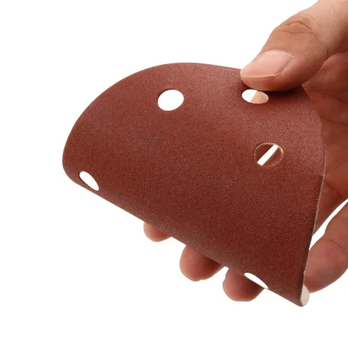 Vista 3 de Papel de lija con detalles de ratón, 40 almohadillas de lijadora de palma, surtido de 6 agujeros, papel de lija triangular de gancho y bucle