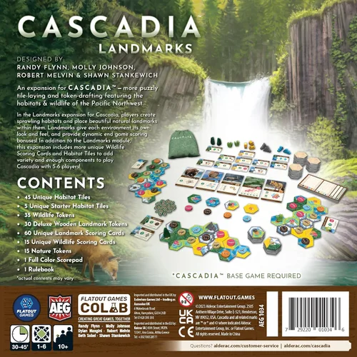 Vista 2 de AEG y Flatout Games Cascadia: Landmarks - Expansión para el galardonado juego de mesa, Cascadia Fácil de aprender Rápido de jugar A partir