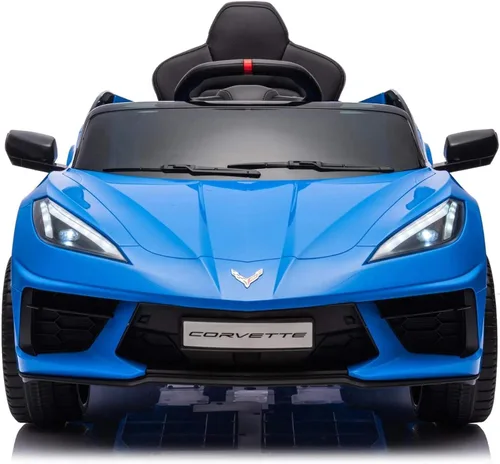 Vista 4 de 12V Chevrolet Corvette C8 Stingray 1-Seater Niños Ride-On Car Azul