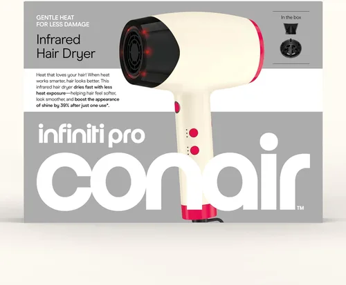 Vista 11 de Conair InfinitiPRO - Secador de pelo infrarrojo con doble acondicionador iónico, incluye difusor y concentrador, secador de secado rápido