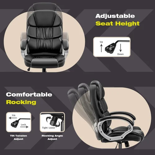 Vista 5 de VICTONE Silla de oficina grande y alta, silla de escritorio ergonómica, respaldo alto, silla ejecutiva para computadora, silla giratoria ajustable