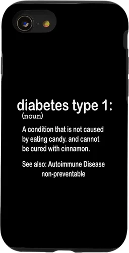 Vista 18 de Funda gráfica divertida para diabetes para iPhone 16 tipo 1