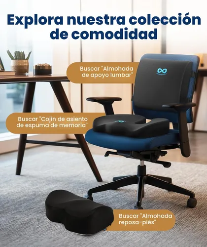 Vista 7 de Almohada para espalda de espuma viscoelástica de Everlasting Confort, Memory Foam, Negro, talla única