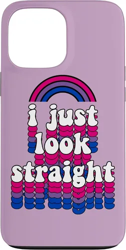 Vista 24 de I Just Look Straight Bisexual Rainbow Bisexual Pride Flag Case for iPhone 17