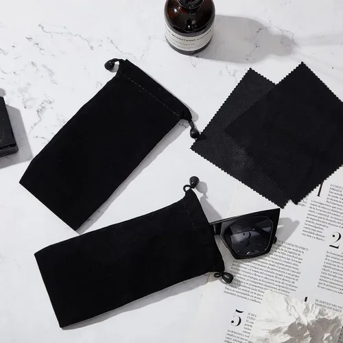 Vista 7 de Silkfly Funda de microfibra de 200 piezas, incluye 100 bolsas para lentes de sol, bolsa suave y delgada para lentes y 100 paños de limpieza