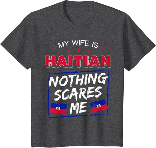 Vista 27 de My Wife Is Haitian Republic of Haiti Heritage Roots - Camiseta con bandera, Negro, S