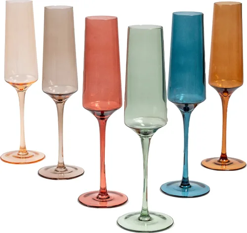 Vista 4 de Saludi Copas de vino de colores y copas de champán a juego (presentadas en Bachelor in Paradise)