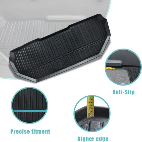 Vista 4 de BestEvMod Compatible con Rivian R1T R1S Tapete para maletero delantero todo clima Material TPE Goma Forro de carga Rivian R1T R1S 2022 2023 2024