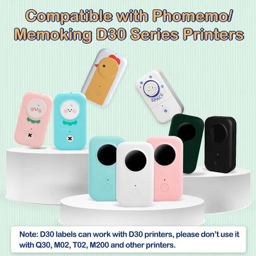 Vista 5 de Color D30 Label Maker Tape - D30 Labels 12x40mm - Starry Sky/0.47x1.57 Compatible with Phomemo D30 Labels Tape - 160PCS/Roll, 6 Rolls Color Label