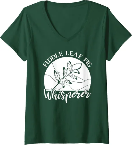 Vista 10 de Camiseta de interior con cuello en V para mujer, diseño de higo de hoja de violín, Negro, S