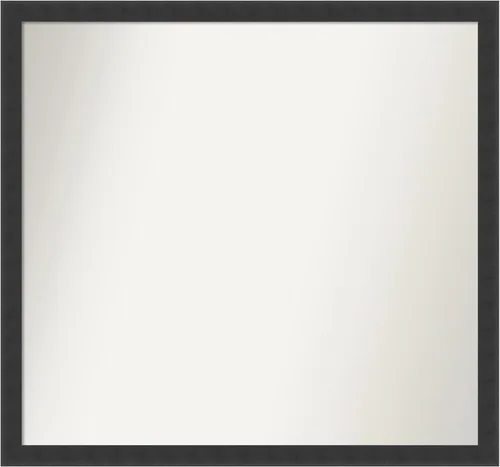 Vista 129 de Amanti Art Espejo de baño negro para sobre fregadero, 22 x 22 pulgadas, espejo de tocador cuadrado estrecho negro Avon, marco de madera casual