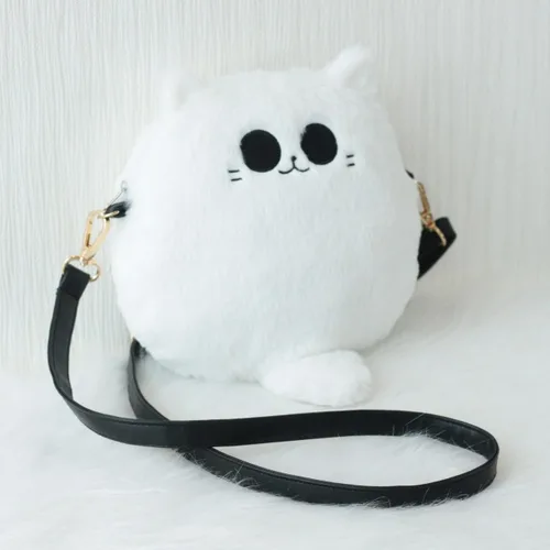 Vista 7 de Uomieefy Bolsa de peluche de gato Gojo de 8 pulgadas - Jujutsu K Crossbody Bolsa de hombro de gato de peluche, regalo coleccionable para fanáticos