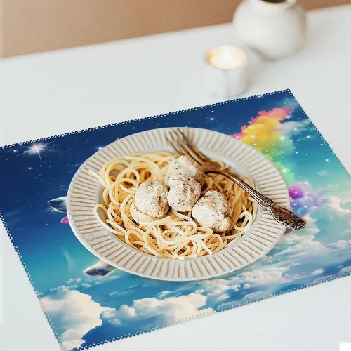 Vista 6 de Cute Rainbow Corgi Placemats Set of 6 Resistant Table Mats Washable Place Mats for Dinner Party Table Decoration