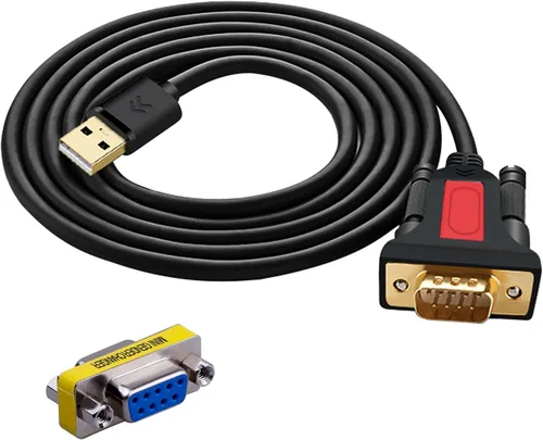 Vista 4 de Cable adaptador de 2 puertos USB a RS232 DB9 (9 pines) de 5 pies compatible con MAC OS, Windows, Android, Linux (2 puertos)
