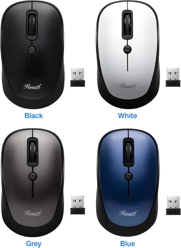 Vista 7 de Rosewill RWM-001 Ratón portátil inalámbrico compacto de viaje, sensor óptico, receptor inalámbrico USB, DPI ajustable, 4 botones, estilo de oficina