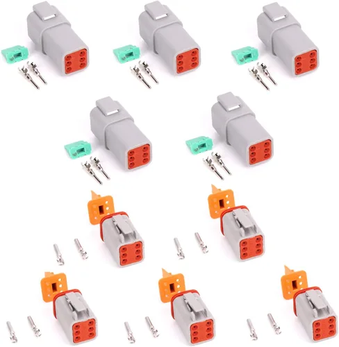 Vista 15 de 5 Sets 2Pin DT Conector kit impermeable sellado enchufe eléctrico carcasa Cable Dt Conector 22-16AWG DT04-2P DT06-2S (negro)