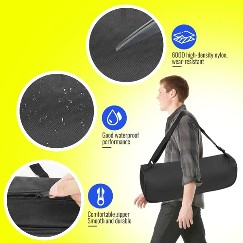 Vista 3 de Funda de transporte para trípode, 24.8 x 5.9 x 5.9 pulgadas, bolsa de transporte para trípode Oxford 600D con correa para soportes de luz, soporte