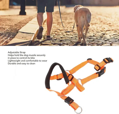 Vista 6 de TOPINCN Collar para la cabeza, cabestro de cabeza de perro con correa de seguridad, material de nailon con hebilla de metal, arnés para la cabeza