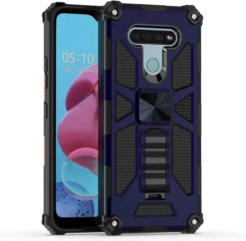 Vista 10 de Para LG Stylo 6 LM-Q730 (2020) - Funda híbrida con soporte de anillo - RS2 Negro