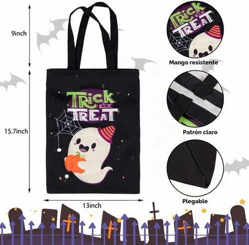 Vista 5 de ATFUNSHOP Halloween Trick or Treat Tote Bag 15.7