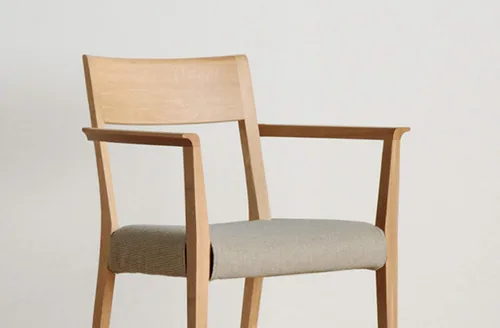 Vista 5 de Morita Interior Industries Neos 281643 Dining Chair, Natural/Anelka Beige, Width 22.4 x Depth 19.7 x Height 30.7 x Seat Height 16.9 inches