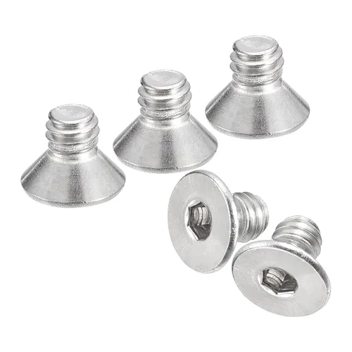 Vista 29 de uxcell tornillos de cabeza avellanada plana #8-32x1/2, 25 piezas de tornillos de cabeza plana con llave hexagonal de acero inoxidable 304, rosca