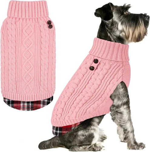 Vista 42 de KYEESE Suéter suave para perros pequeños, machos, abrigado, de cuello alto, ropa elástica de punto para gatos, abrigo cómodo para cachorros