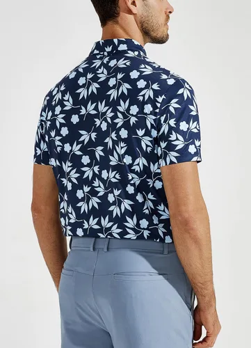 Vista 2 de YOVVI Golf Shirts for Men Short Sleeve Quick Dry Slim Fit Print Performance Moisture Wicking Polo Shirt