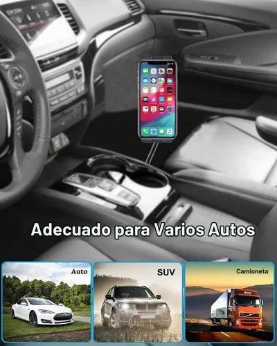 Vista 7 de Z Fold - Soporte plegable para teléfono - Soporte para tableta, riel de asiento de coche/camión, soporte de suelo ajustable con cuello de cisne