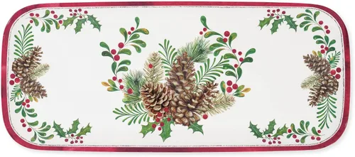 Vista 8 de UPware Bandeja de servir de melamina con árbol de Navidad, bandeja rectangular de 15 x 6.5 pulgadas, bandeja de comida libre de BPA para entretener