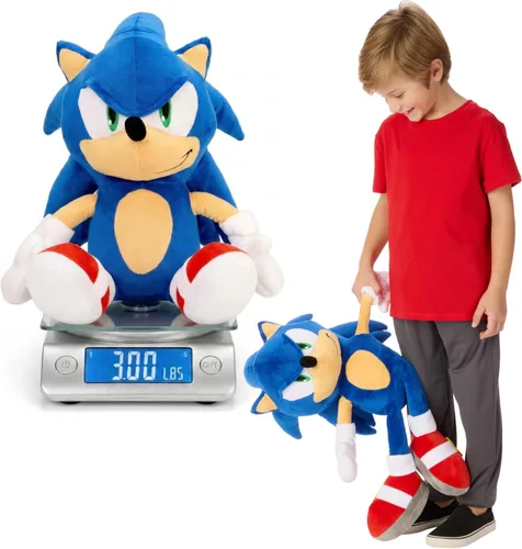 Vista 8 de Sonic The Hedgehog Anime Knuckles The Echidna - Almohada de peluche para niños, súper suave y acogedora, 18.50 pulgadas de alto, (producto oficial)