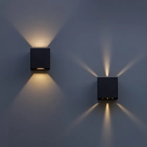 Vista 10 de LUTEC Paquete de 2 lámparas de pared LED ascendentes y descendentes ajustables, lámpara de pared moderna de aluminio resistente a la oxidación