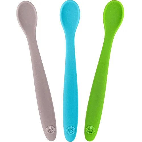 Vista 17 de WeeSprout Cucharas de silicona para bebé, utensilios de alimentación infantil de primera etapa con punta suave, utensilios de cocina flexibles