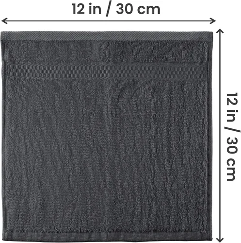Vista 2 de Paños Utopia Luxury de 100% algodón ringspun y de cuidado fácil para máxima suavidad y absorción. Paquete de 12 (13 in x 13 in)