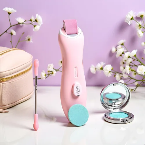 Vista 4 de Removedor de vello facial rosa - Herramienta depiladora de resorte para depilación rápida - Eficaz hilo alternativo depiladoras profesionales