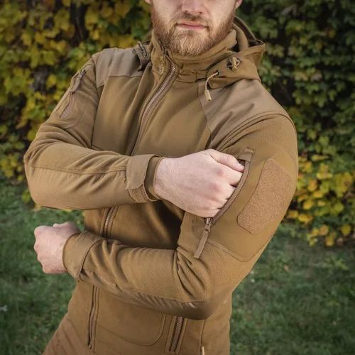 Vista 5 de M-Tac Chaqueta táctica de forro polar para hombre con capucha militar