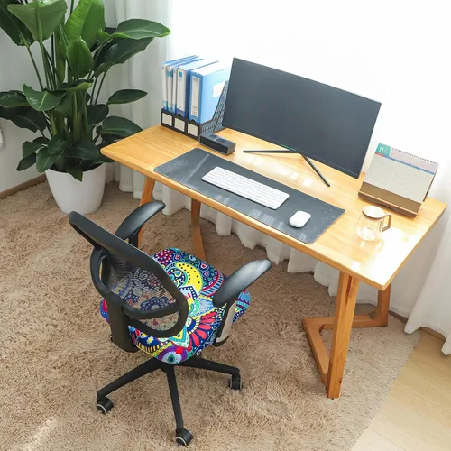 Vista 6 de Forcheer - Funda para asiento de silla de oficina 19x19 pulgadas, estirable impresa, funda pequeña ajustada para silla de escritorio de computadora