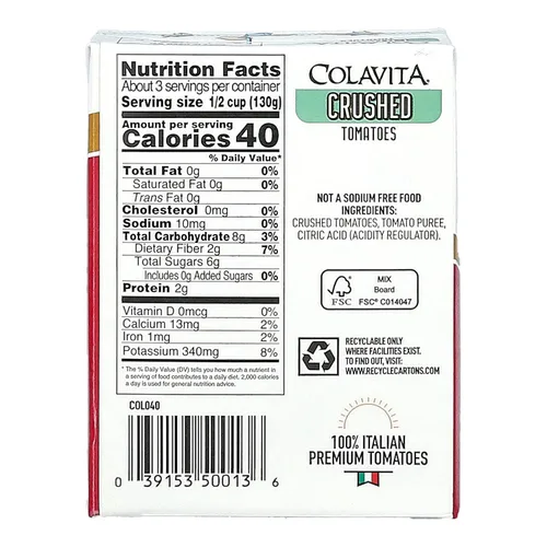 Vista 2 de COLAVITA Tomates triturados italianos, caja de recreación Tetra, embalaje sostenible, 13.76 onzas (paquete de 16)