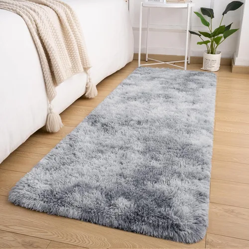Vista 10 de Softlife Alfombra naranja para dormitorio, alfombra de felpa esponjosa para sala de estar para niñas, alfombra lanuda para niños, alfombra suave