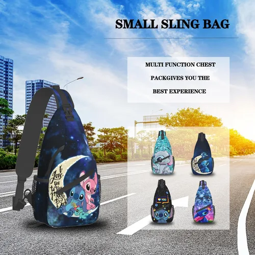 Vista 4 de Pcoxeim Cartoon Anime Crossbody Sling Backpack for Women Men Gifts Multipurpose Sling Bag Travel Hiking Gym Chest Bag Daypack