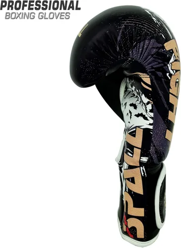 Vista 5 de Boxing Gloves for Men & Women - Pro Training Sparring Punching Gloves - Muay Thai MMA, Kickboxing Heavy Bag Workout Leather Boxing Gloves Negro