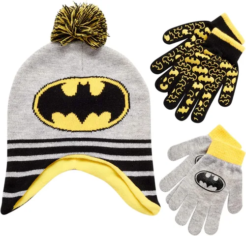 Vista 16 de DC Comics Conjunto de 2 pares de guantes o manoplas de invierno de Batman para niños (niños pequeños)