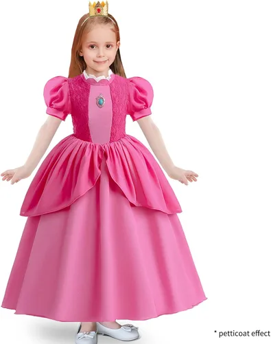 Vista 6 de TYHTYM Deluxe Princess Costumes Little Girls Dress Kids Fancy Gown Cosplay Halloween Party 2-11T